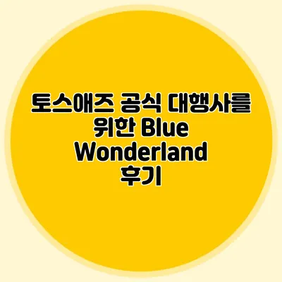 토스애즈 공식 대행사를 위한 Blue Wonderland 후기