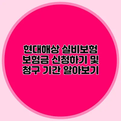 현대해상 실비보험 보험금 신청하기 및 청구 기간 알아보기