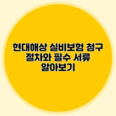 현대해상 실비보험 청구 절차와 필수 서류 알아보기